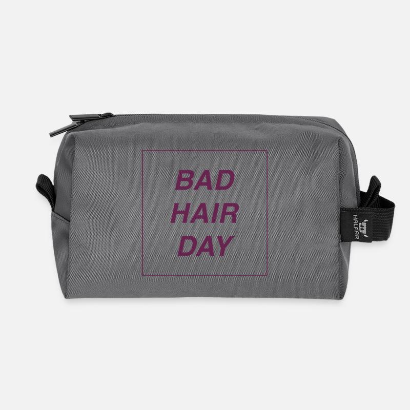 bad hair day - Recycelte Kulturtasche - Anthrazit