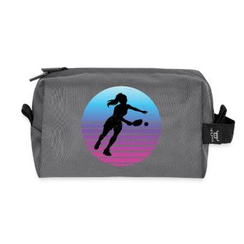 Pickleball Match Idea for Pickleball Player Fans - Recycled Toiletry Zip Bag - anthracite - Front