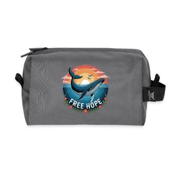 FREE HOPE :: Hope/ Timmy der Wal in der Ostsee - Recycelte Kulturtasche - Anthrazit - Vorne