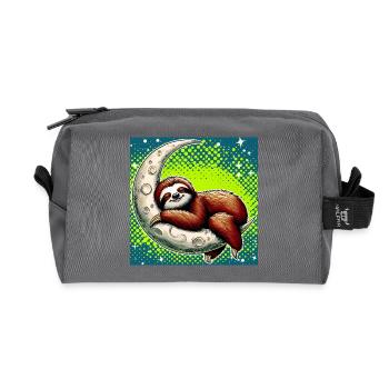 La paresse dort sur la Lune - Trousse de toilette en tissu recyclé - anthracite - Devant