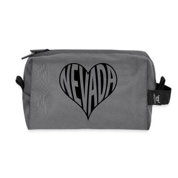 Nevada USA Heart Typography - Recycled Toiletry Zip Bag - anthracite - Front