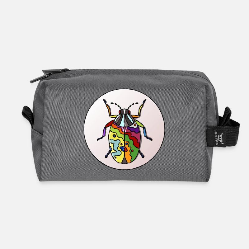 Lebender Regenbogenkäfer - Recycelte Kulturtasche - Anthrazit
