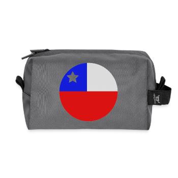Round Chilean flag - Recycled Toiletry Zip Bag - anthracite - Front