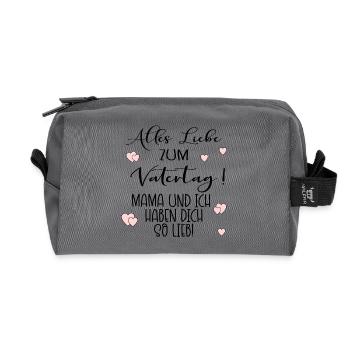 Vatertag - Mama Papa Kind - Recycelte Kulturtasche - Anthrazit - Vorne
