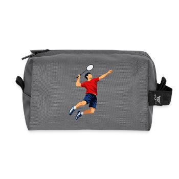 Badminton Smasher - Recycelte Kulturtasche - Anthrazit - Vorne