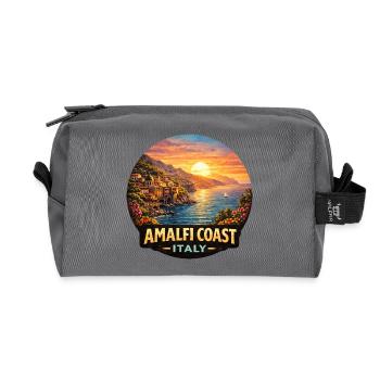 Vacances au coucher du soleil sur la côte amalfitaine, Italie - Trousse de toilette en tissu recyclé - anthracite - Devant