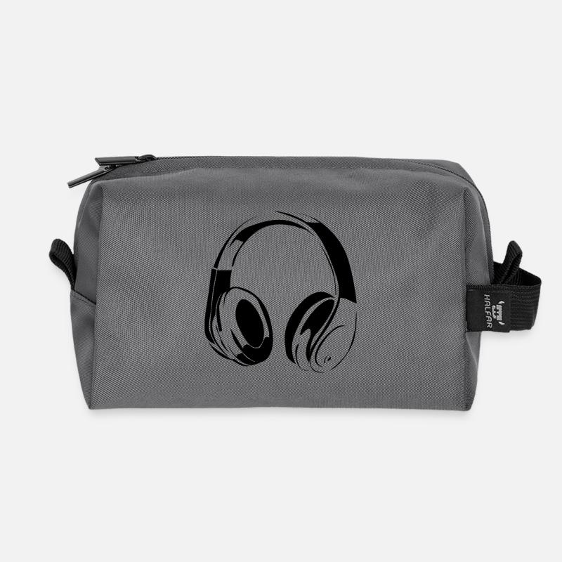 Vintage-DJ-Kopfhörer - Recycelte Kulturtasche - Anthrazit