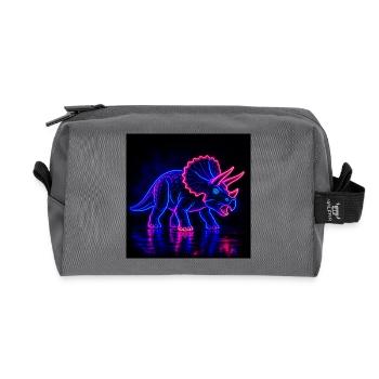 Neon Triceratops Neon Light - Recycelte Kulturtasche - Anthrazit - Vorne