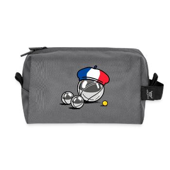 The French Triplette - France pétanque - Recycled Toiletry Zip Bag - anthracite - Front