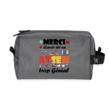 Merci d'avoir été un ATSEM trop Génial Cadeau  - Trousse de toilette en tissu recyclé - anthracite - Devant