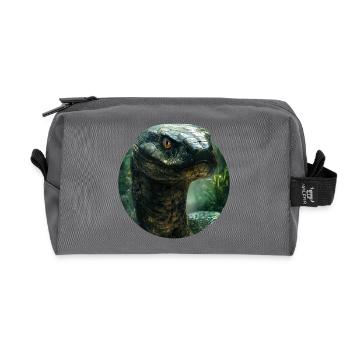 Snake Design - Recycled Toiletry Zip Bag - anthracite - Front