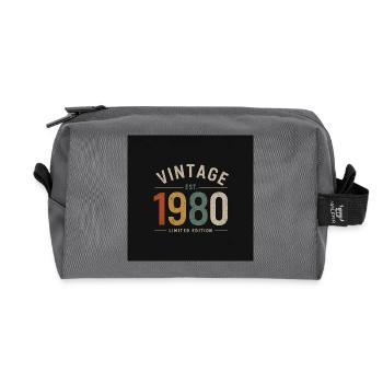 Vintage 1980 – Timeless classic - Recycled Toiletry Zip Bag - anthracite - Front