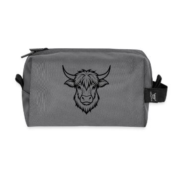 Highland-Kuhkopf - Recycelte Kulturtasche - Anthrazit - Vorne