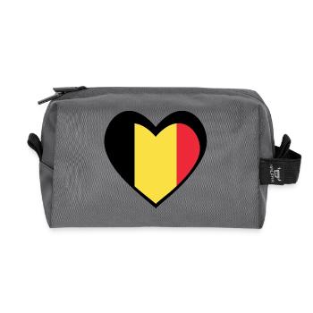 Cœur Noir Belgique  Style Élégant du Drapeau Belge - Trousse de toilette en tissu recyclé - anthracite - Devant
