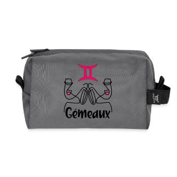 Gémeaux français - Trousse de toilette en tissu recyclé - anthracite - Devant