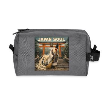 Japanisches Onagadori Shinto-Mönch-Design - Recycelte Kulturtasche - Anthrazit - Vorne