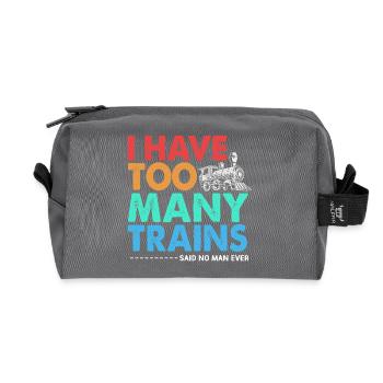 Model Railway Model Making Model Maker - Recycled Toiletry Zip Bag - anthracite - Front
