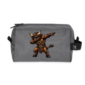 Dabbing Minotaurus - Recycelte Kulturtasche - Anthrazit - Vorne
