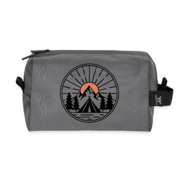 Zelt Berge Strahlen Wappen - Recycelte Kulturtasche - Anthrazit - Vorne