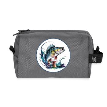 Perch Fishing - Recycled Toiletry Zip Bag - anthracite - Front