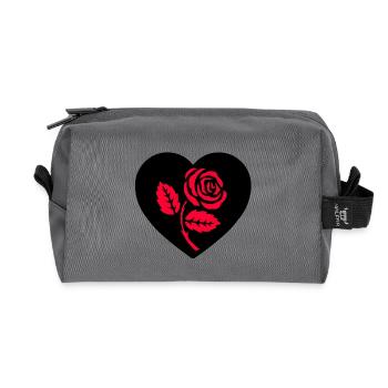 Roses - Recycled Toiletry Zip Bag - anthracite - Front