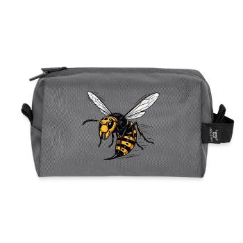 Riesenhornisse Gefahr Stich Riesenhornisse Schwarz - Recycelte Kulturtasche - Anthrazit - Vorne