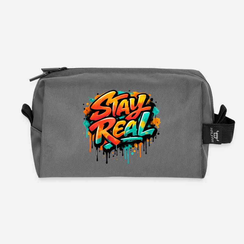 Stay_Real - Recycled Toiletry Zip Bag - anthracite