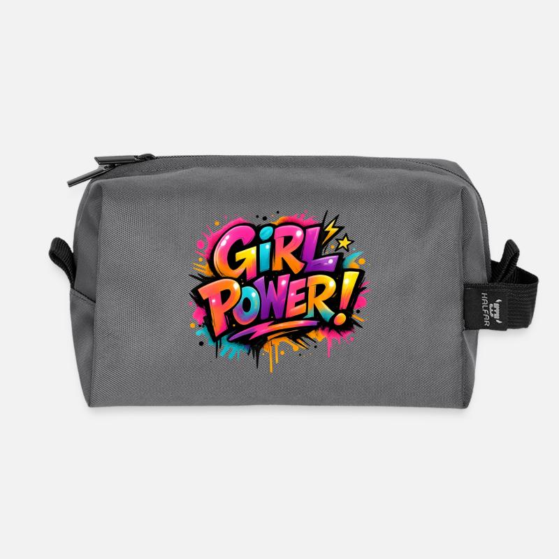 Girl_Power - Recycelte Kulturtasche - Anthrazit