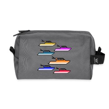Motor boats - Recycled Toiletry Zip Bag - anthracite - Front