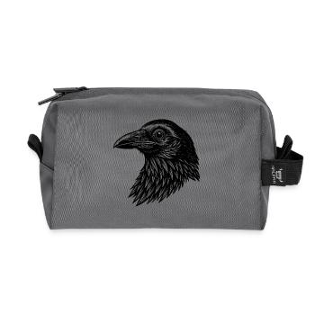 Crow - Recycled Toiletry Zip Bag - anthracite - Front
