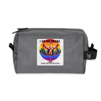 Funny Gay Pride Flamingo Design - Recycelte Kulturtasche - Anthrazit - Vorne