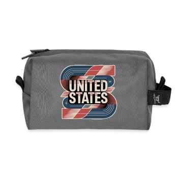 États-Unis - Trousse de toilette en tissu recyclé - anthracite - Devant