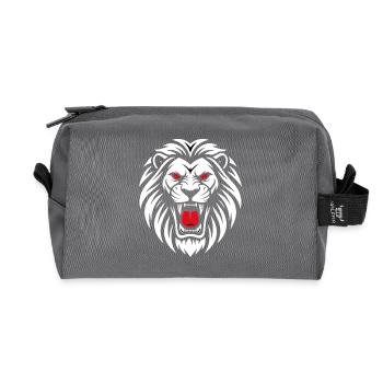 Roaring Lion Maskottchen Sportgeschenk - Recycelte Kulturtasche - Anthrazit - Vorne