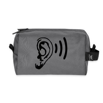 Ohr - Hören - Schall - Musik - Disco - Recycelte Kulturtasche - Anthrazit - Vorne
