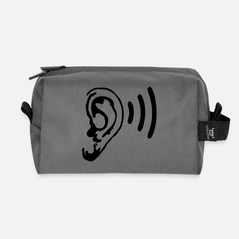 Ohr - Hören - Schall - Musik - Disco - Recycelte Kulturtasche - Anthrazit