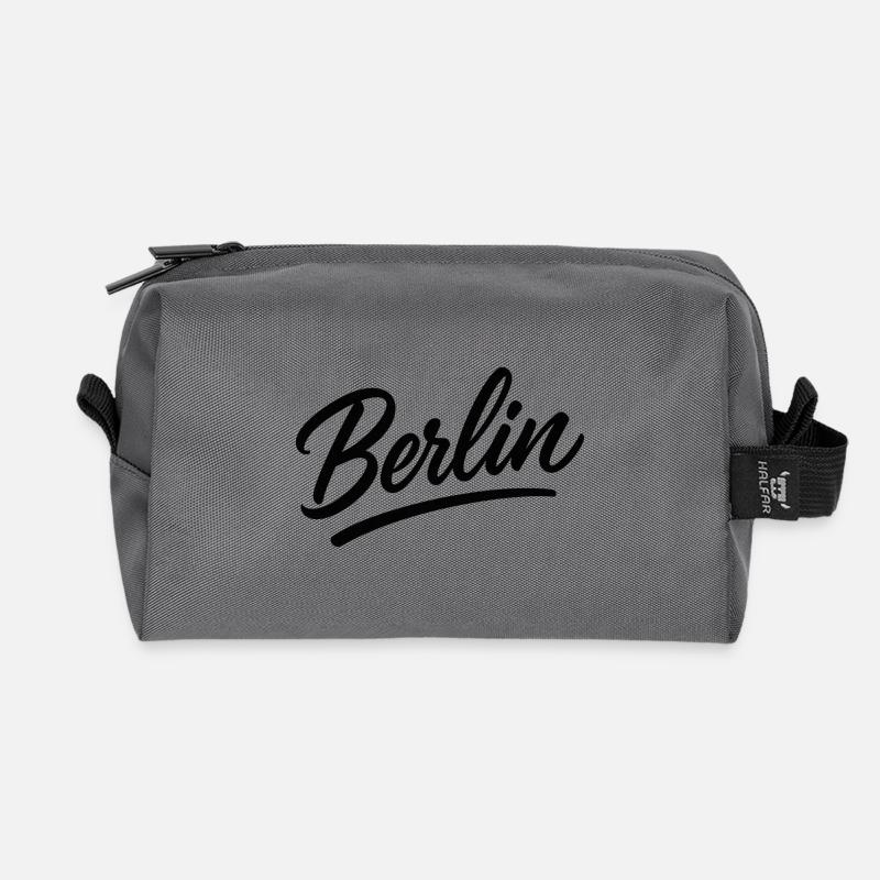 Berlin Schriftzug im Script-Stil - Recycelte Kulturtasche - Anthrazit
