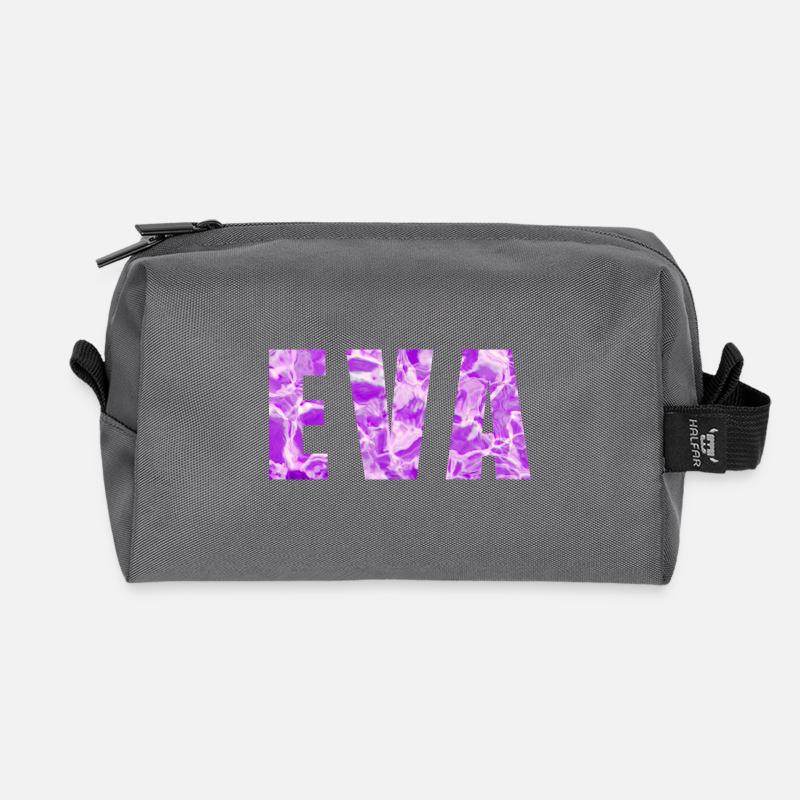 V purple vortex abstract design - Recycled Toiletry Zip Bag - anthracite