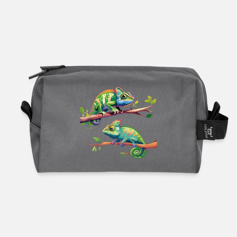 Chamäleon 2 - Recycelte Kulturtasche - Anthrazit