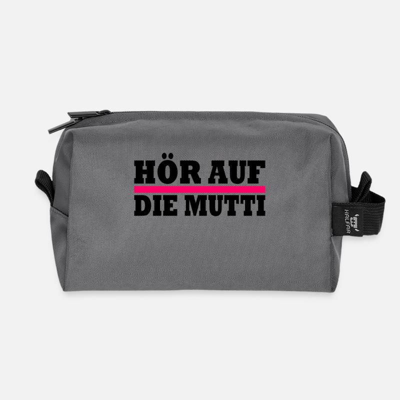Hör auf die mutti - Recycelte Kulturtasche - Anthrazit