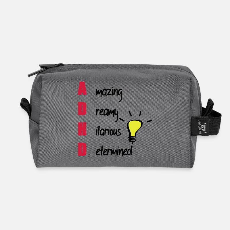 ADHD - Recycled Toiletry Zip Bag - anthracite