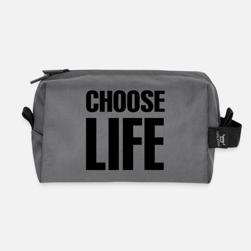 Choose life - Recycled Toiletry Zip Bag - anthracite
