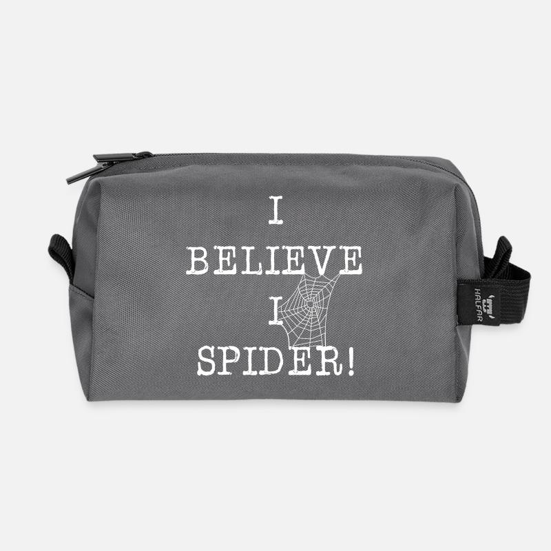 I Believe I Spider! - Recycelte Kulturtasche - Anthrazit