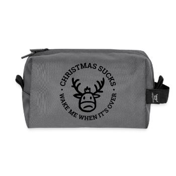 Christmas Sucks - Recycled Toiletry Zip Bag - anthracite - Front