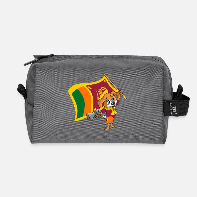 Sri Lanka Fan Hund - Recycelte Kulturtasche - Anthrazit