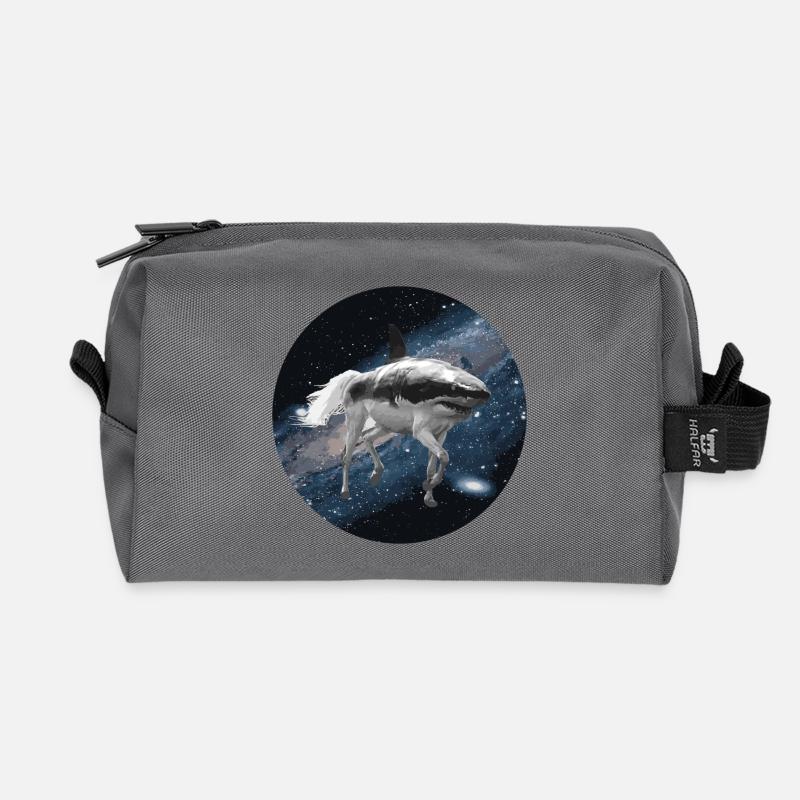 Cheval de requin dans l'espace - Trousse de toilette en tissu recyclé - anthracite