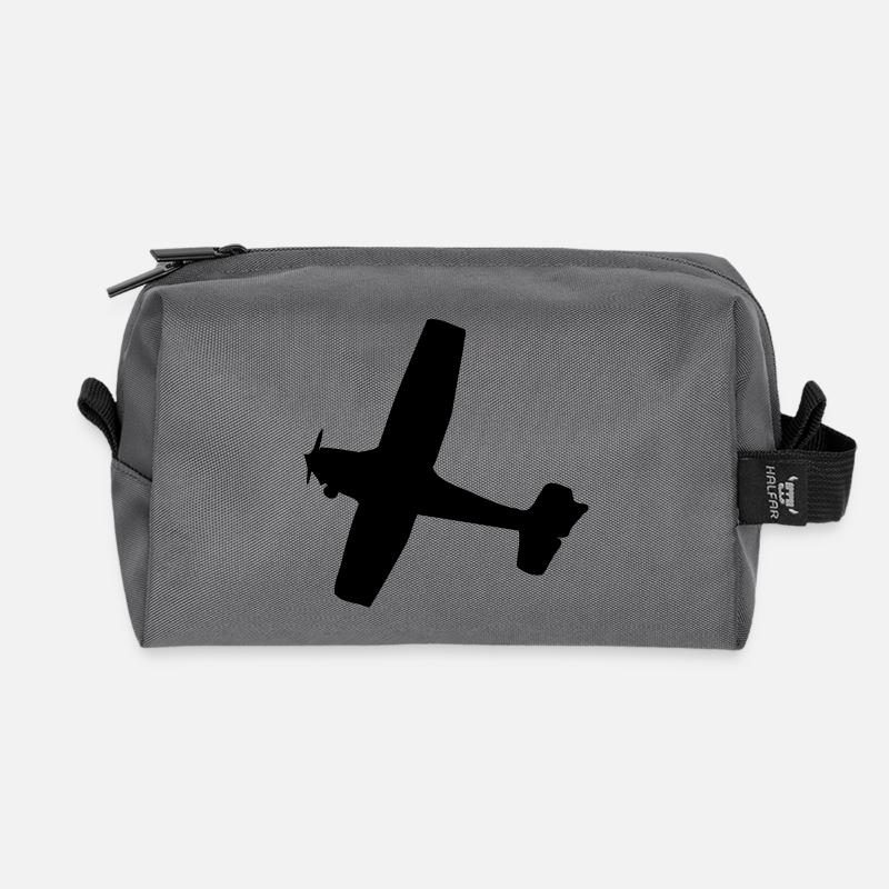 Flugzeug - Recycelte Kulturtasche - Anthrazit