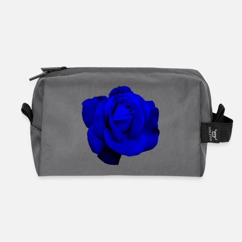 Blaue Rose - Recycelte Kulturtasche - Anthrazit