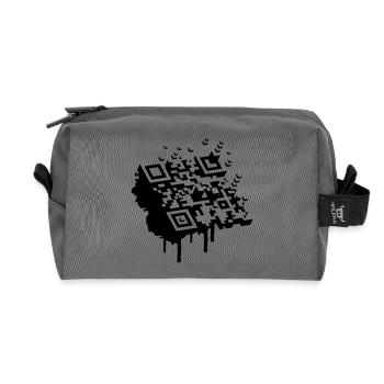 3D Barcode als Graffiti - Recycelte Kulturtasche - Anthrazit - Vorne