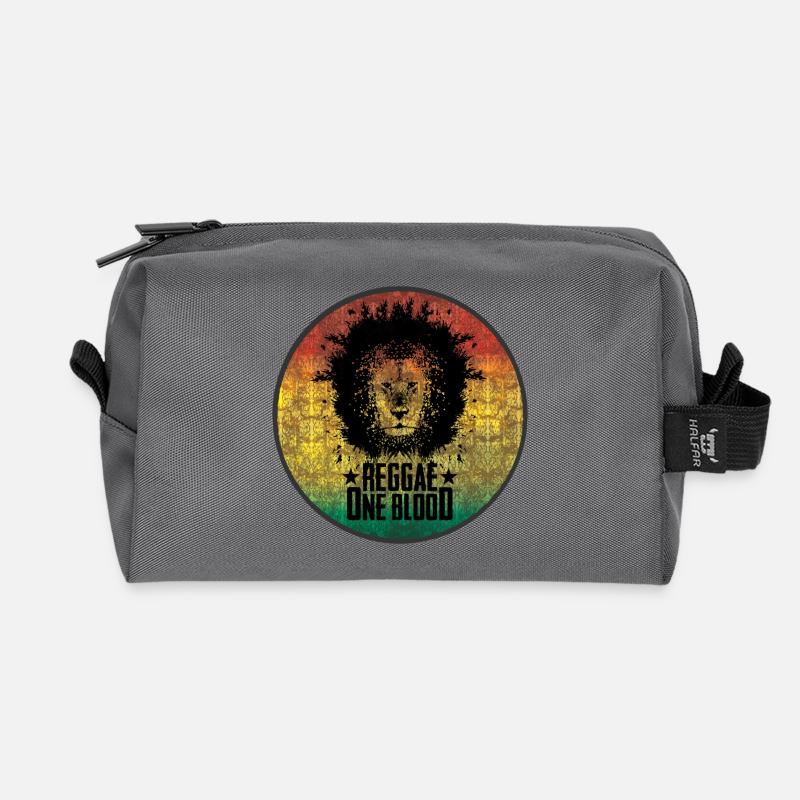 Reggae Löwen Motiv mit Farbverlauf - Recycelte Kulturtasche - Anthrazit