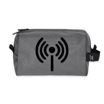 Wi-Fi Symbol - Recycled Toiletry Zip Bag - anthracite - Front